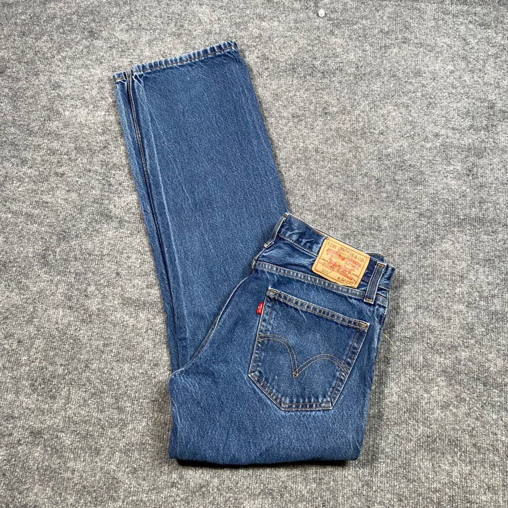 Levis 505 Mens Straight Fit Medium Wash Blue Denim Jeans 32x32 Made in Mexico